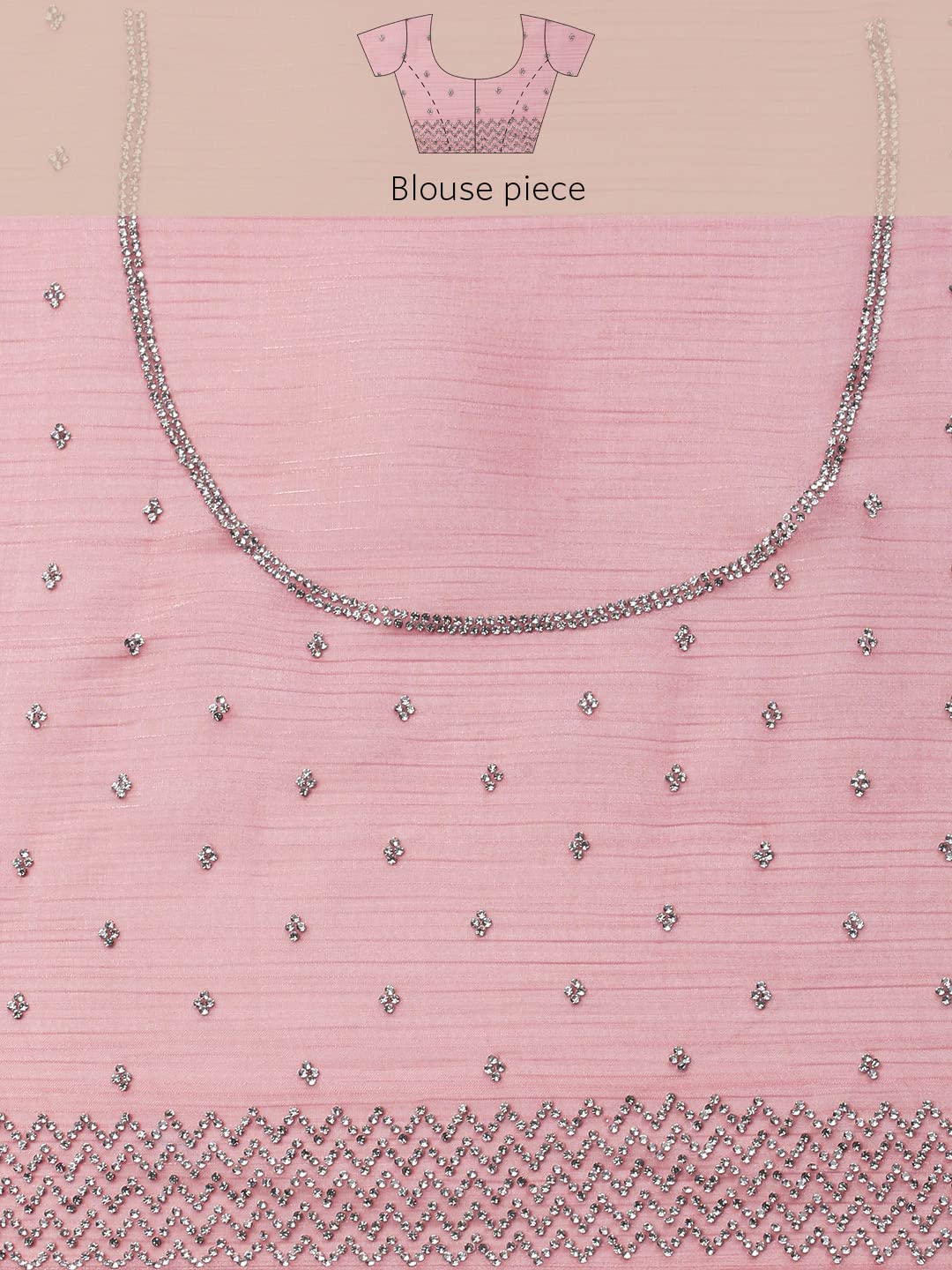 MOHEY Women's Saree, Suitable for Party, Anniversary & Wedding Sari for Women, All Over Boota, Bordered Chiffon (Pink)