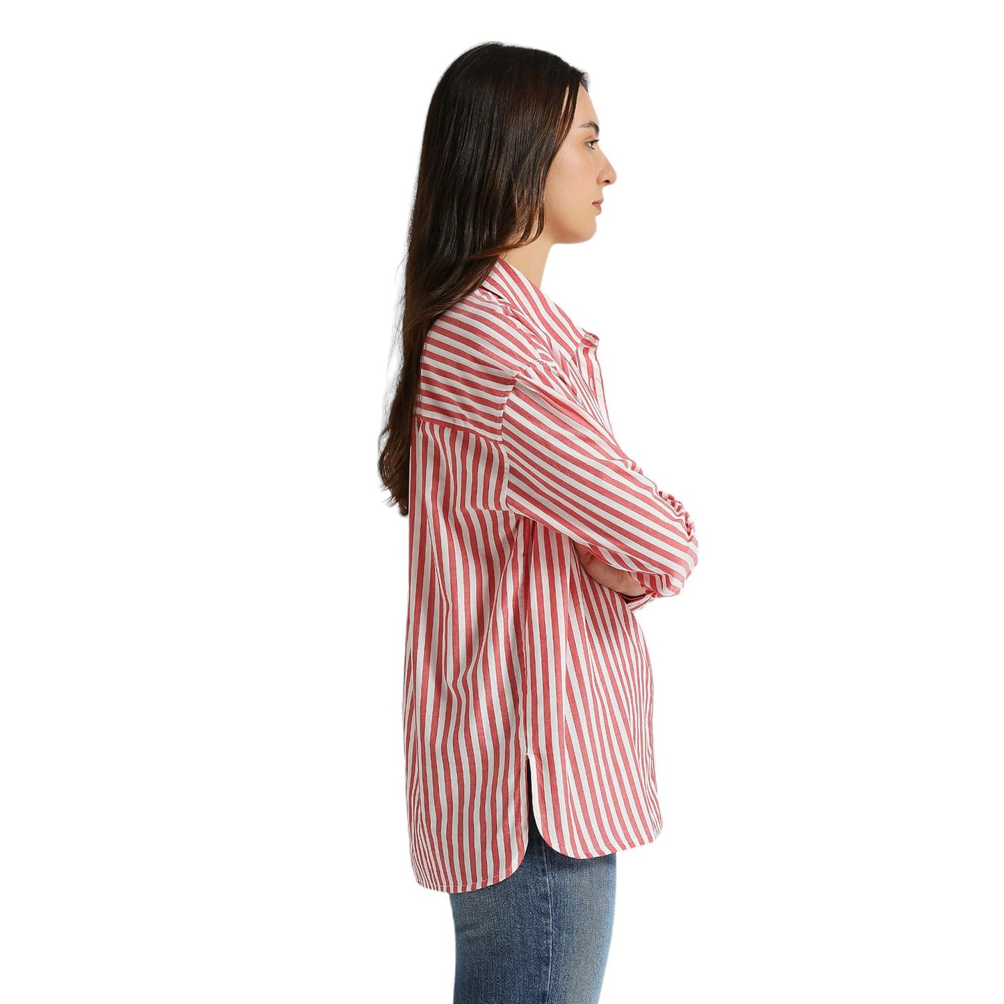 Pepe Jeans Women's Striped Oversized Fit Shirt
