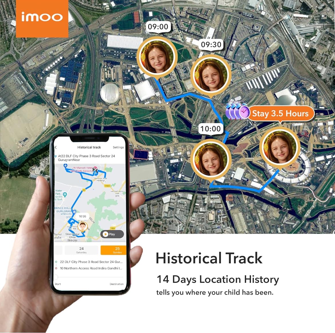 imoo Kids Watch Phone Z7 [4G Cellular + GPS + Health], 4G Smartwatch, HD Video & Voice Call, GPS Enabled with 14 Days Historical Track, Kids Emotion Detector, HeartRate, Body Temp., SPO2 (Blue)