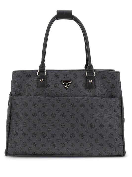 GUESS Charcoal Printed Wilder Shopper Tote Bag