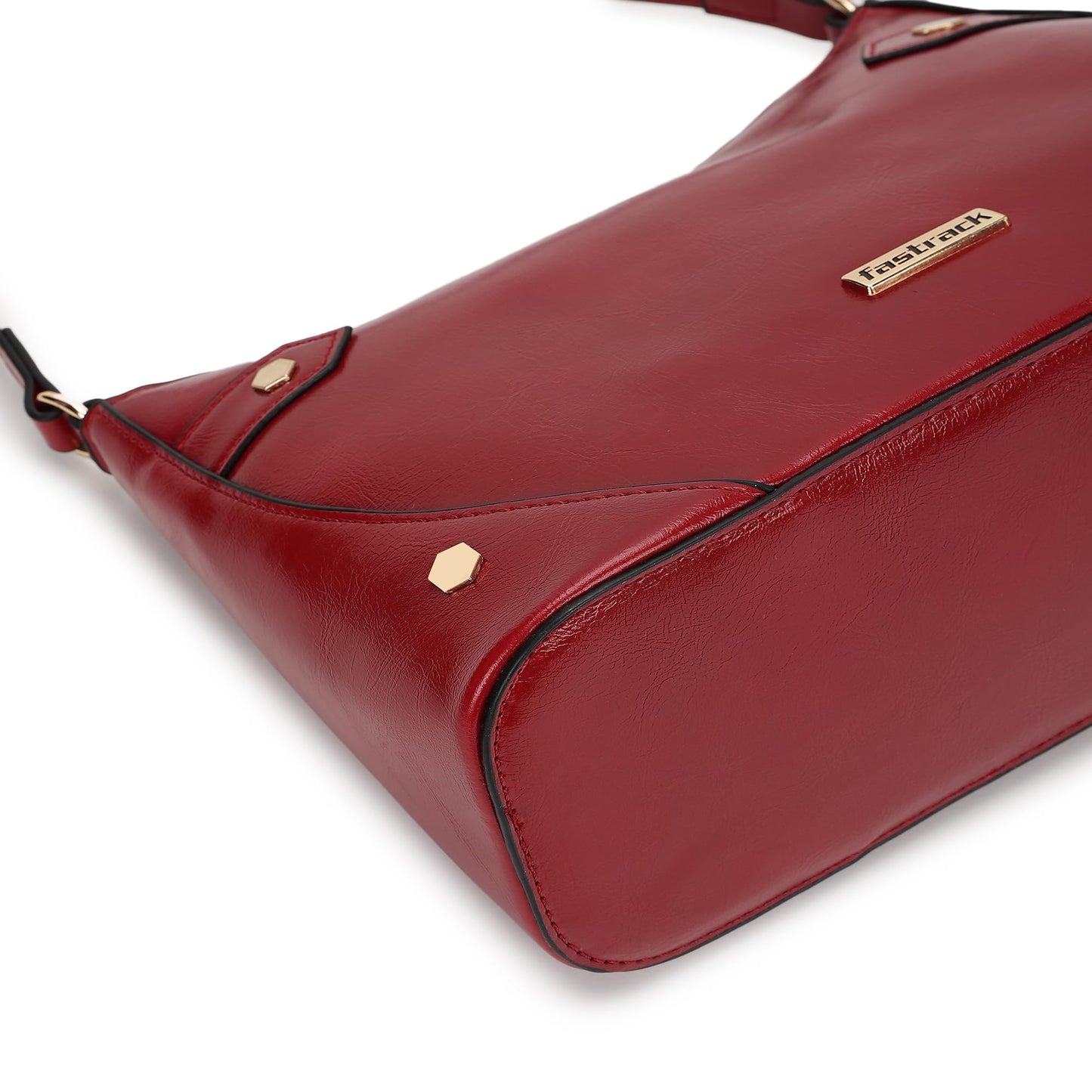 Fastrack Women's Stud Detail Shoulder Bag with Top Zip Closure | Trendy Stitching and Metal Stud Accents, Inner Zip and Slip Pockets | Comfortable Shoulder Strap | Trendy Women's Handbags