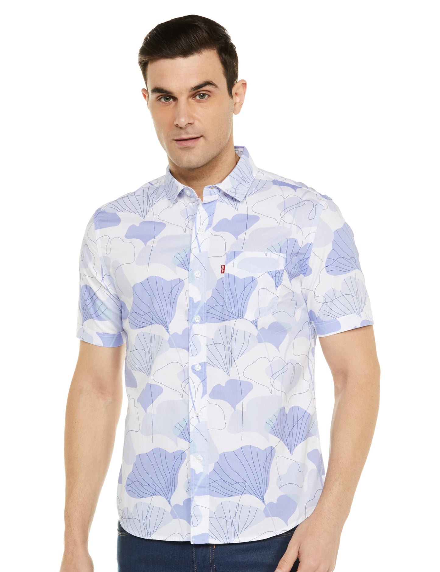 Levi's Men's Cotton Fitted Shirt (32908-0343_Bright White, Large