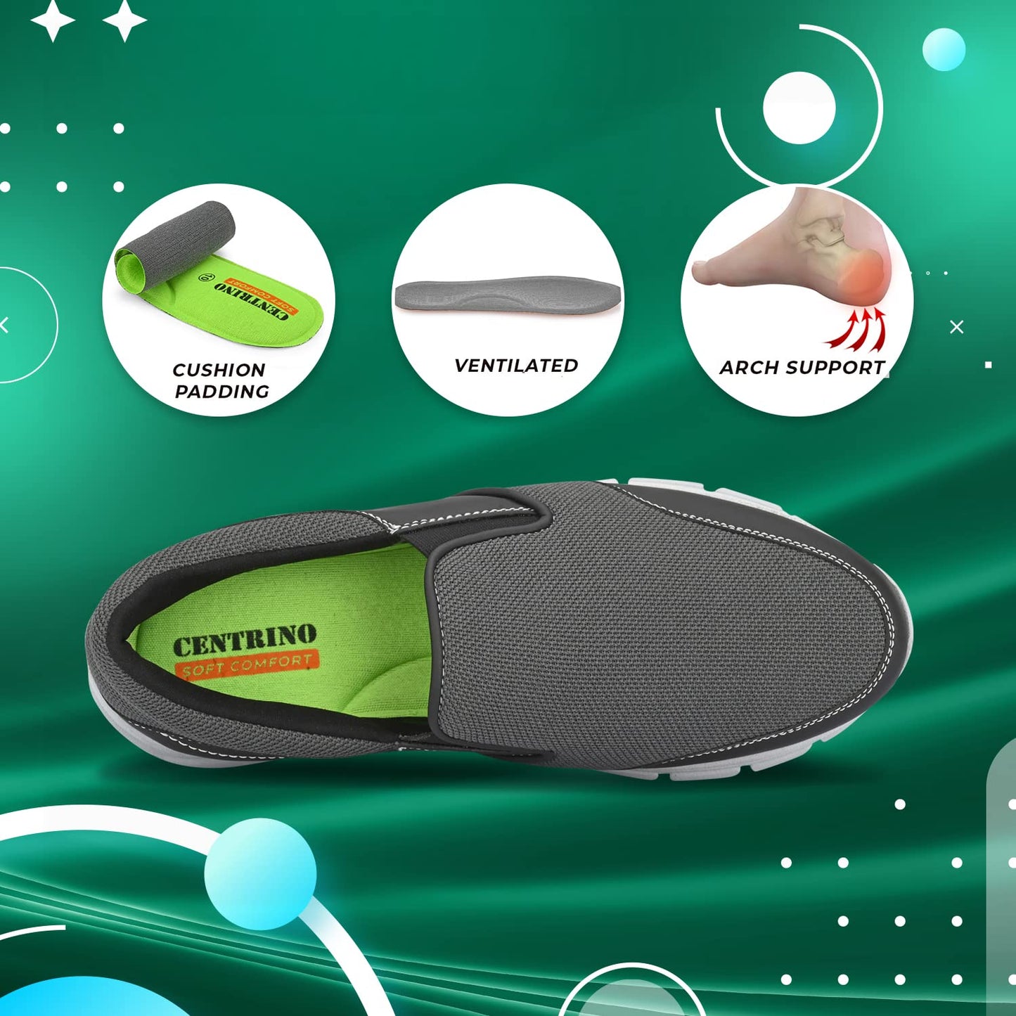 Centrino Casual Shoe for Men | Trendy Sneaker with Soft Cushioned Insole | Stylish, Durable & Comfortable Design | Ideal for Everyday Casual Wear & Outings 6709-2_Grey_6