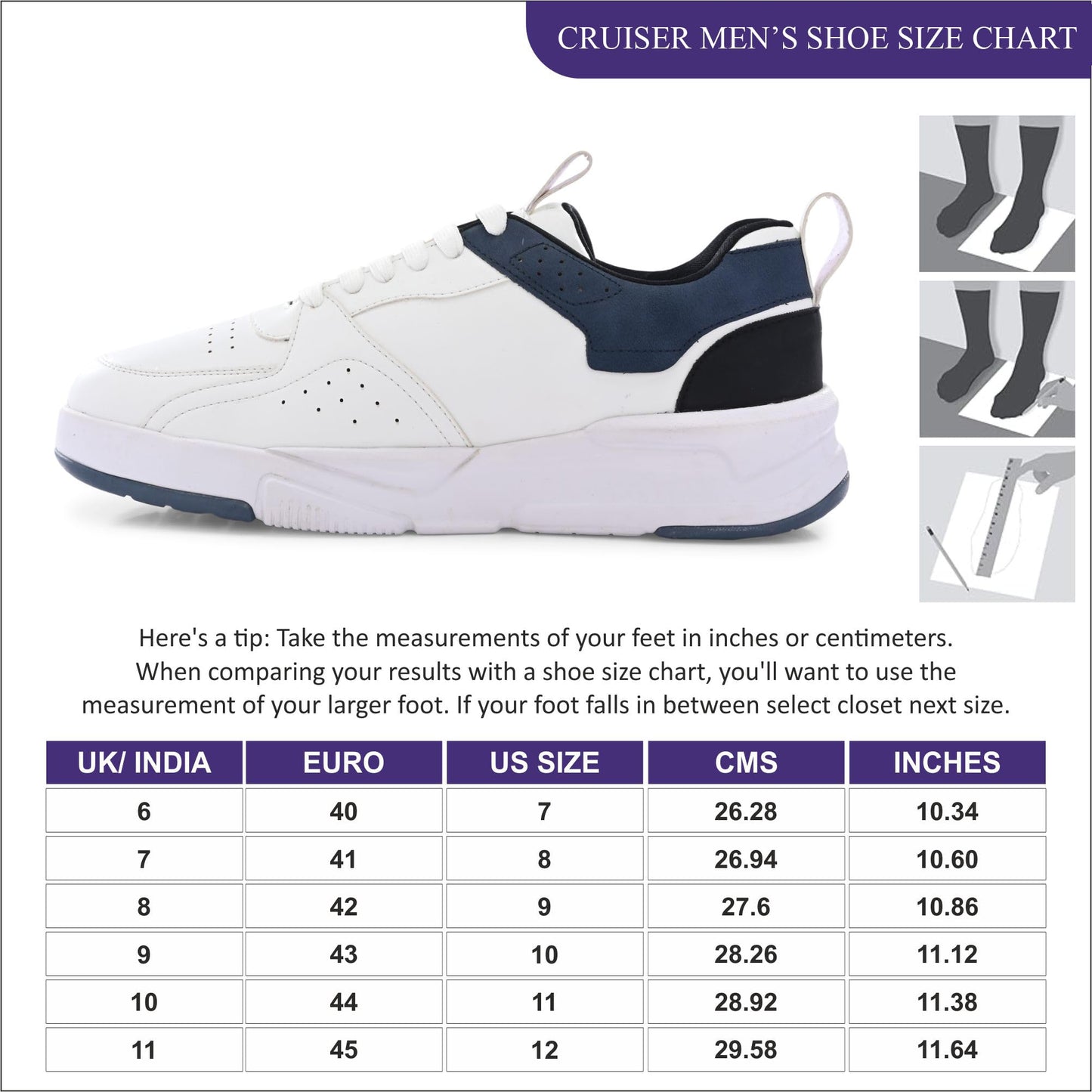 Cruiser Sneaker for Men | Comfort & Style with Soft Cushioned Insole | Trendy Lace-Up Design for Casual Outfits