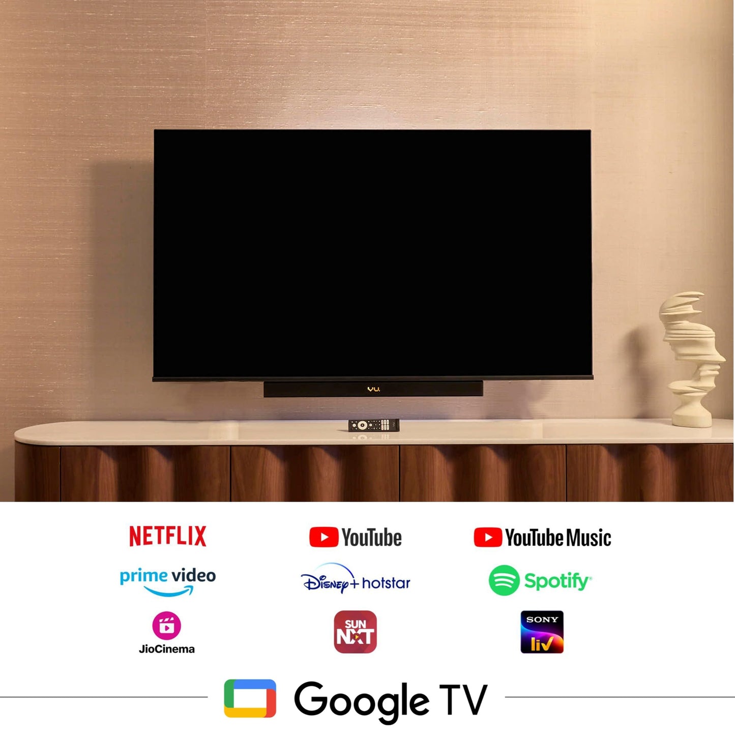 Vu 139cm (55 inches) Vibe Series 4K QLED Smart Google TV 55VIBE-DV