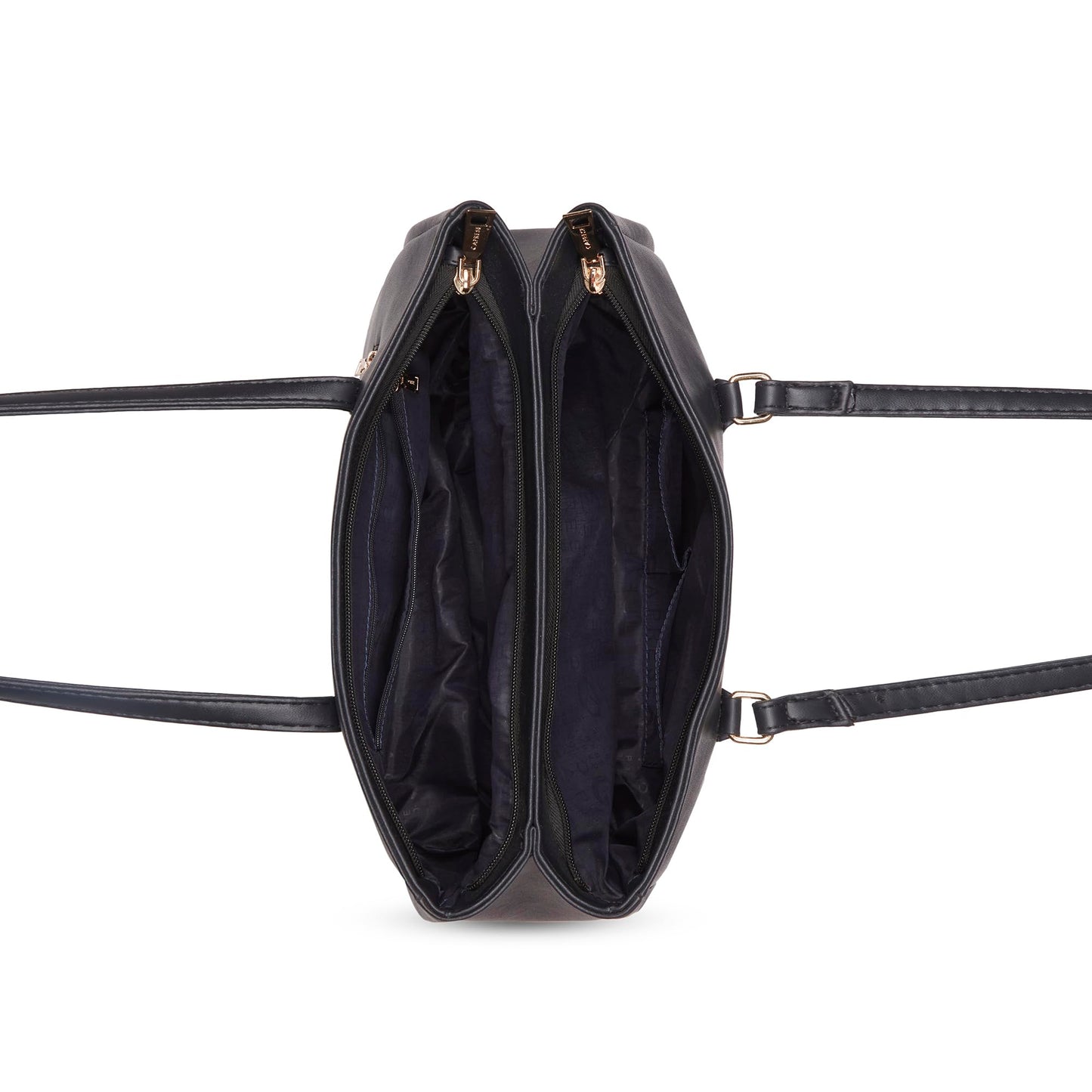 Caprese Sunny Tote Medium Bag for Women with Multi-Compartment & Comfortable Straps | Ideal for 16 inch Laptop Bag | Stylish, Durable Design for Work, Travel, Shopping, Essentials & Daily Use (Black)