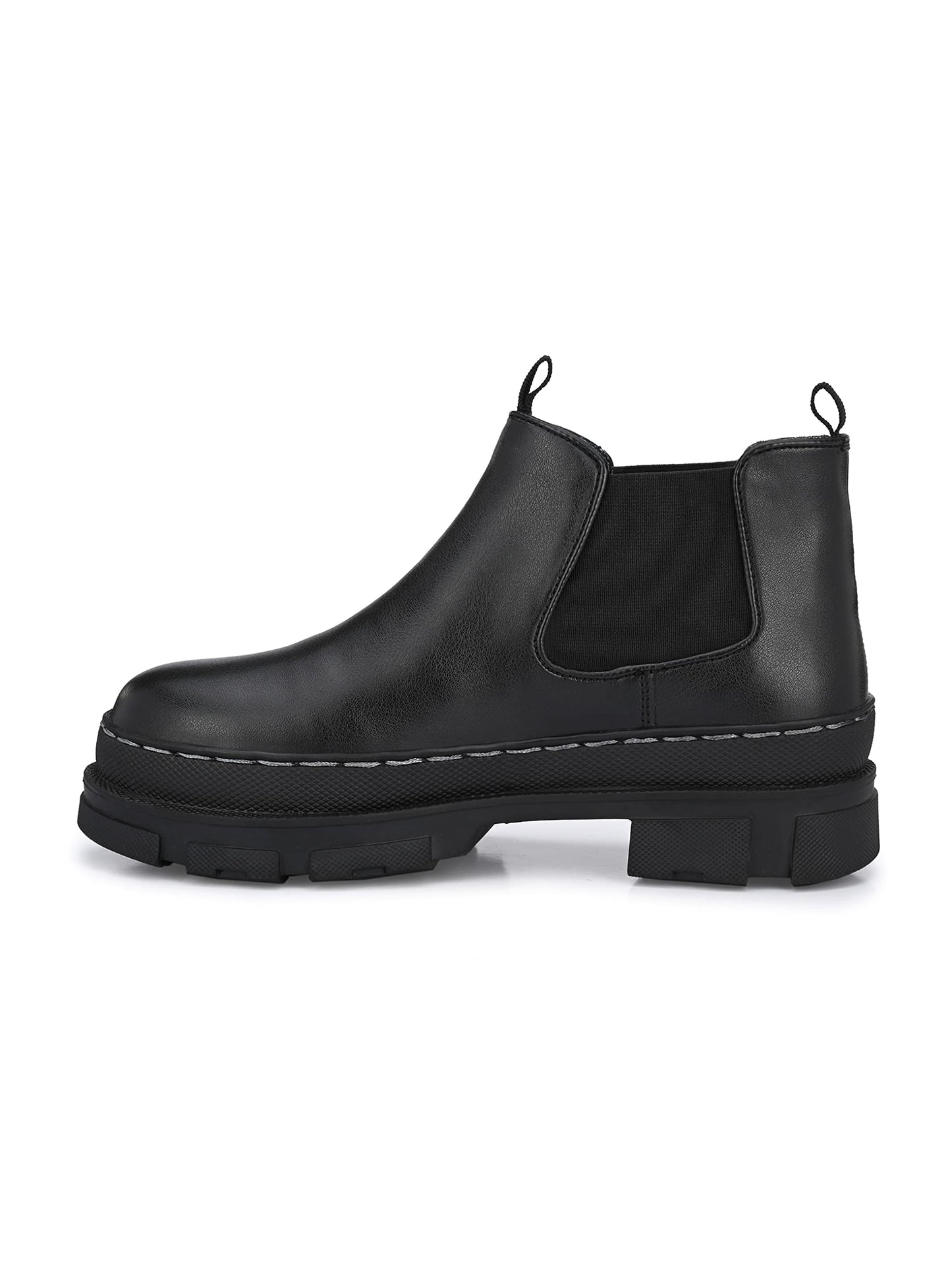 Delize Black Women Vegan Leather Chelsea Boots