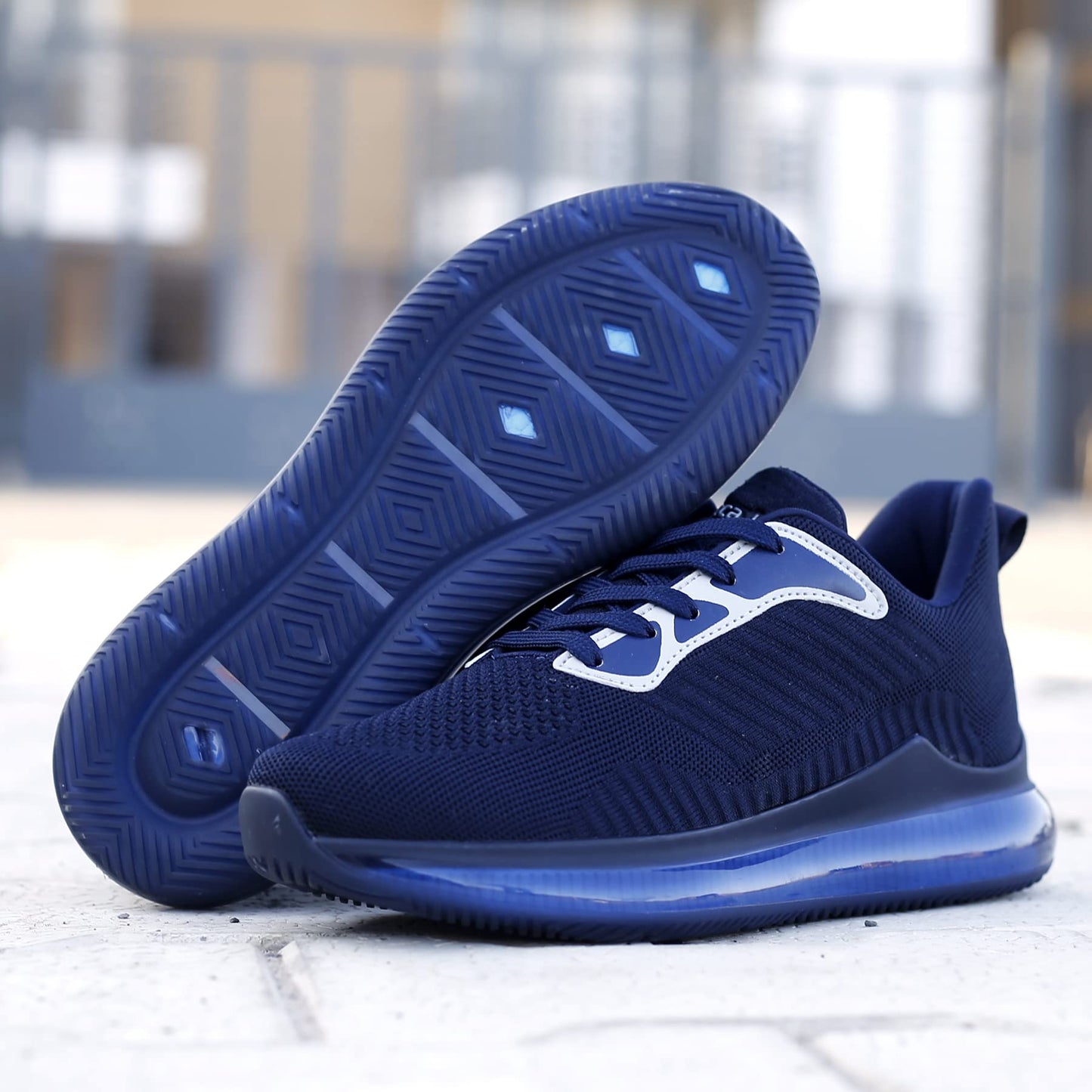 Bacca Bucci KARVA Men Lifestyle Lace-up Sports Sneakers for Men for Outdoor Sports & Training | with Air Bounce Comfort Outsole - Blue