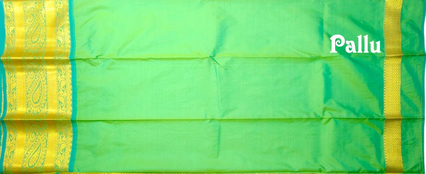 SREE KUMARAN Women's Kanchipuram Silk Pure Pattu Sarees With Blouse (VSK292-2)