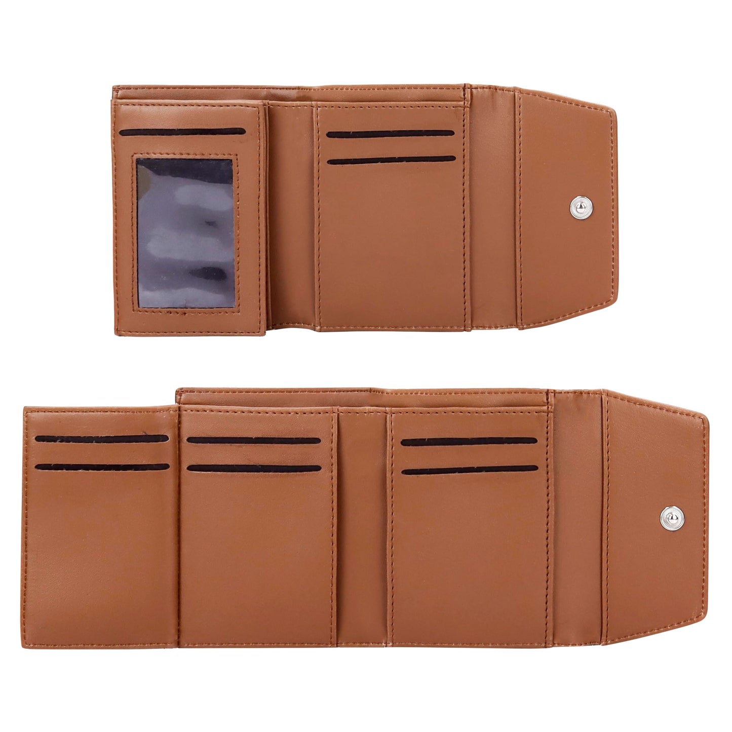 NFI essentials Pack of 2 Small Wallet for Women, Handmade Trifold Mini Wallet for Girls, Vegan Leather & Jute Purse for Female, Card Cash Coin Holder Purse