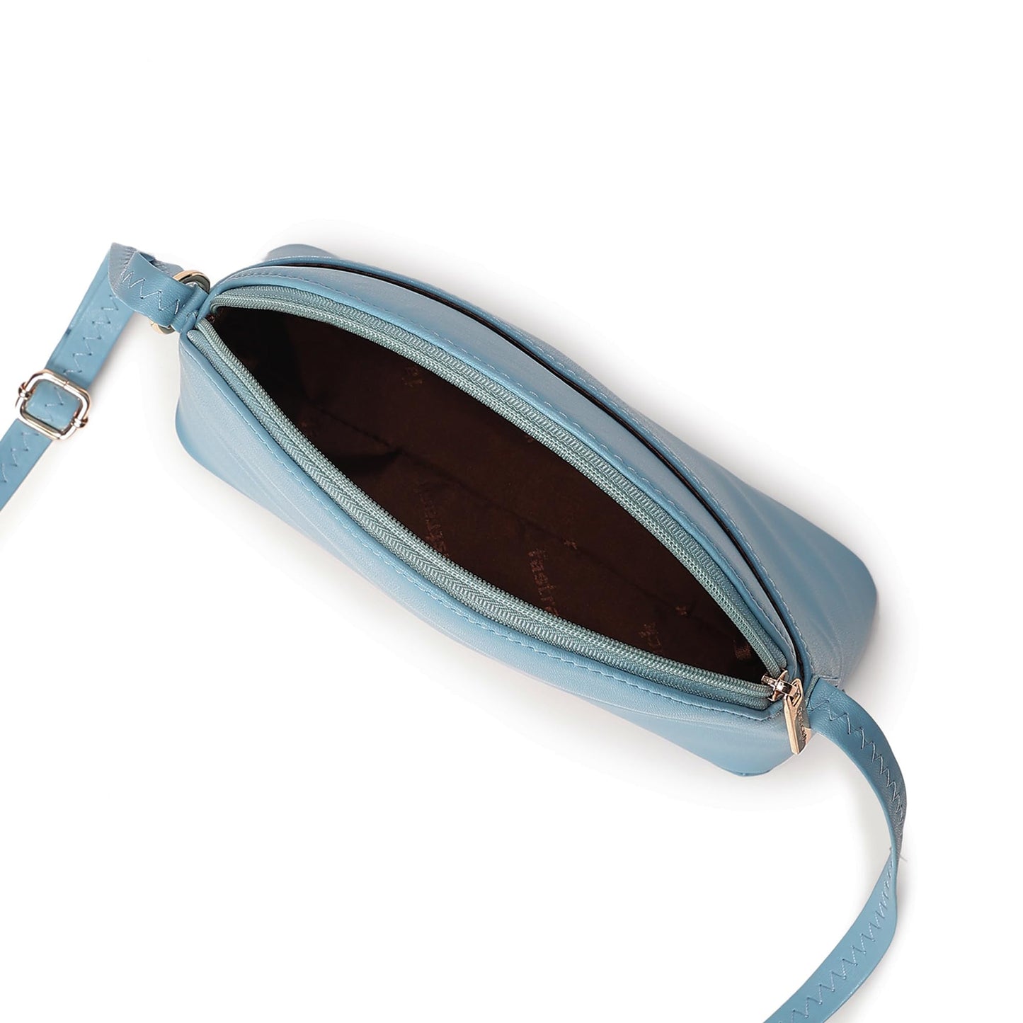 Fastrack Sling Bag For Women | Faux Leather Sling With Adjustable Belt and Quick Access Pocket | Zip Closure and Spacious Interior | Trendy Handbags, Blue