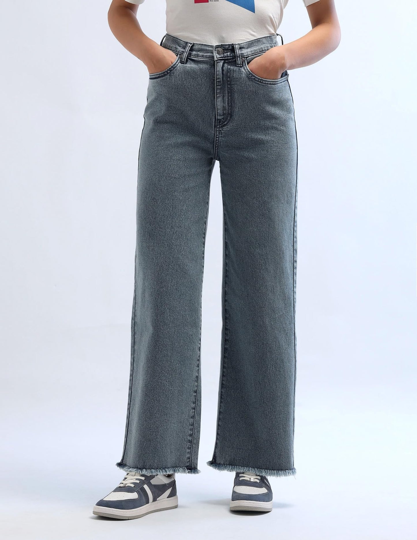 U.S. POLO ASSN. High Rise Wideleg Jeans (UWAW24JEN227_Blue_30)
