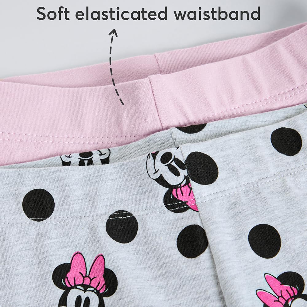 Hopscotch Girls Pink 2-Pack Mickey Mouse Skinny Fit Leggings (for Age - 7-8 Years)