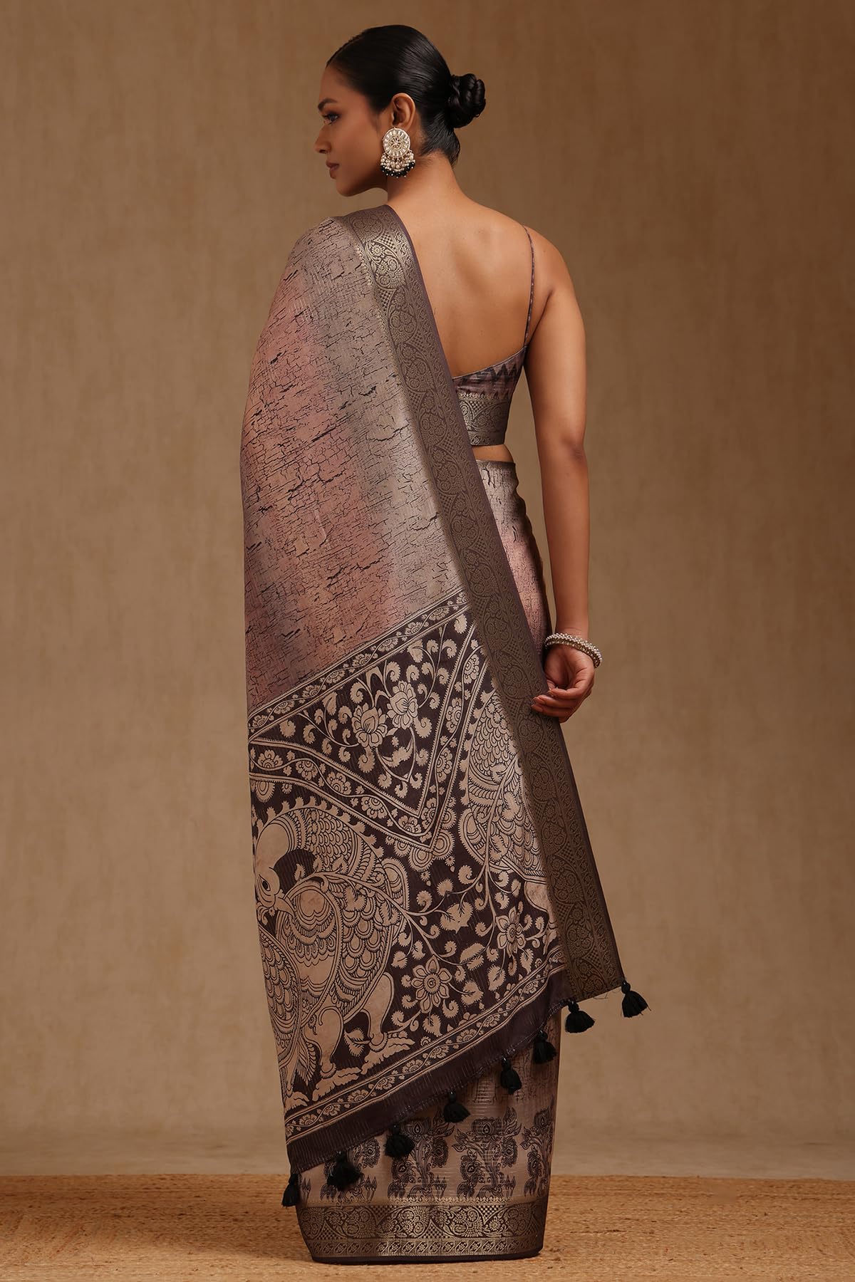 Soch Womens Tussar Abstract Print Saree