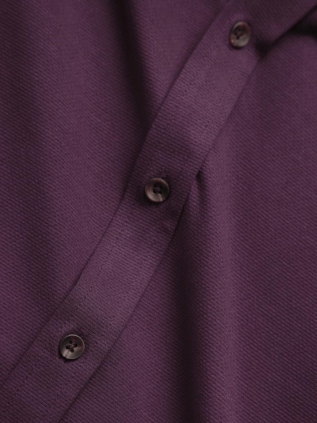 The Souled Store Mulberry Men and Boys Long Sleeves Collared Neck Button Front Regular Fit Cotton Textured Shirts