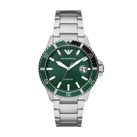 Emporio Armani Diver Analog Green Dial Men's Watch-AR11338