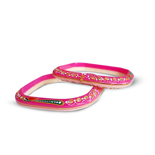 Sahajanand Ornaments Ltd Sahajanand Ornaments Chudi | Bangles | Thanksgiving | Gift for Loved-one | Set of 2 | All Occasions | Dailywear Shining Warrantee (20 K Gold with Certificate (Red, 2.6)