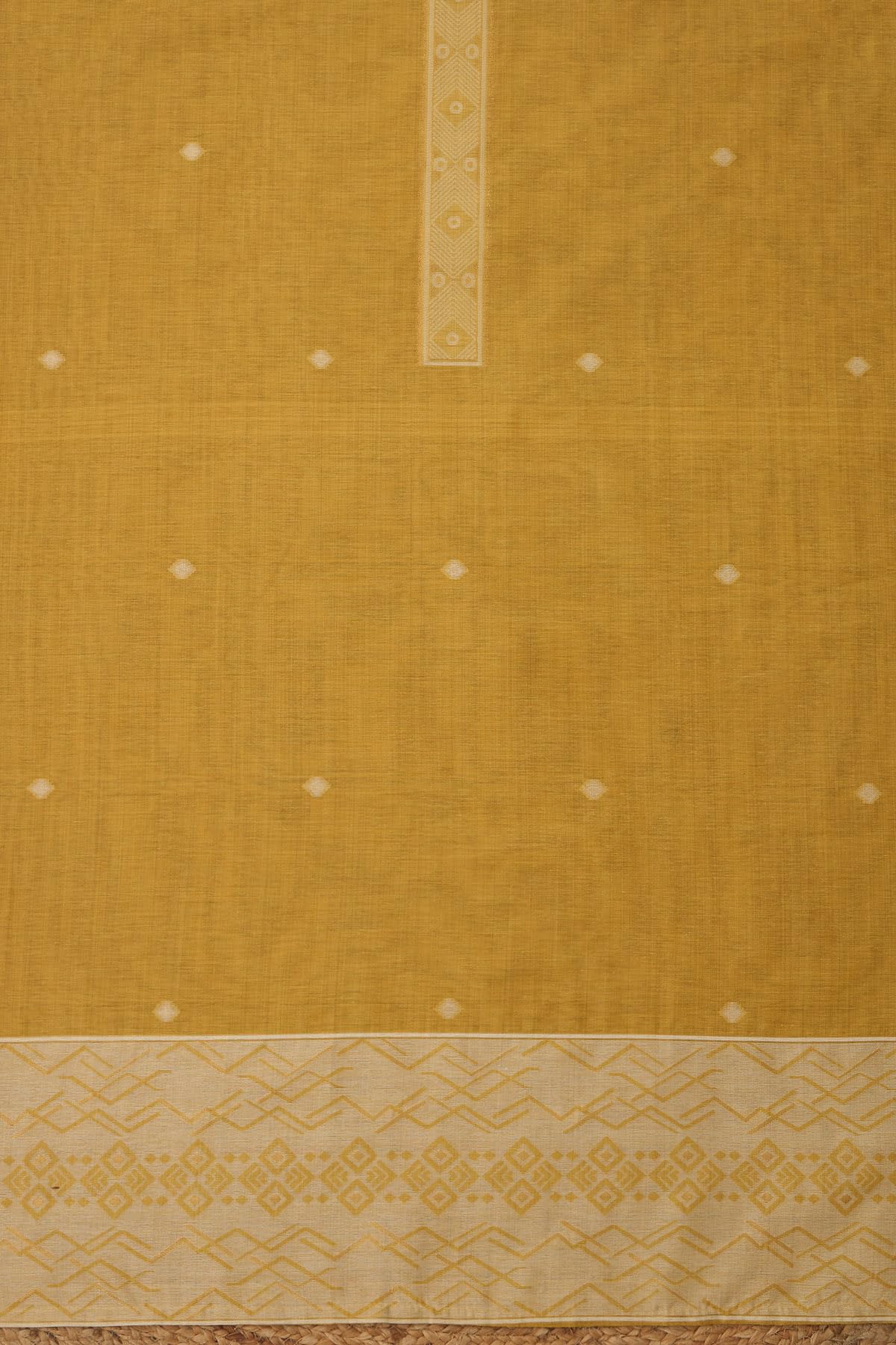 Soch Womens Mustard Chanderi Woven Design Unstitched Dress Material