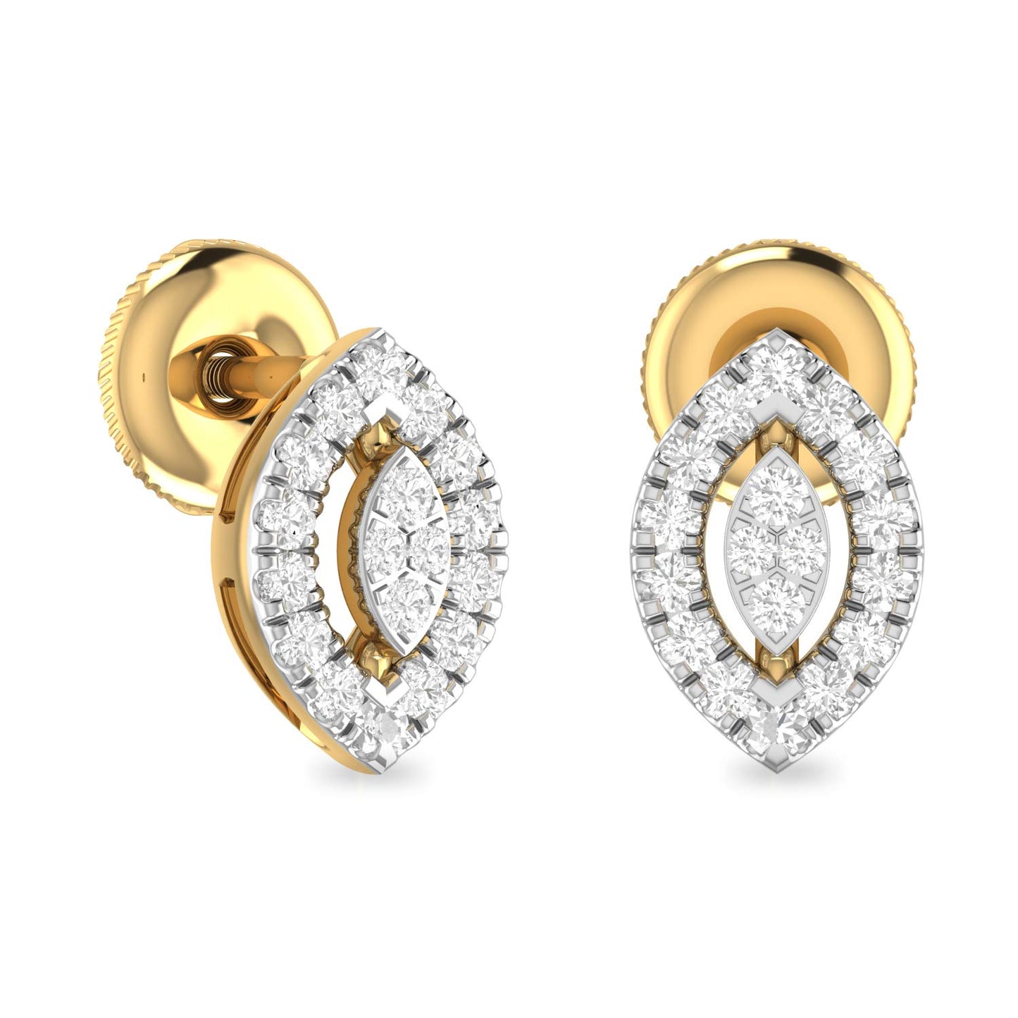 PC Jeweller 18KT Yellow Gold and Diamond Stud Earrings for Women
