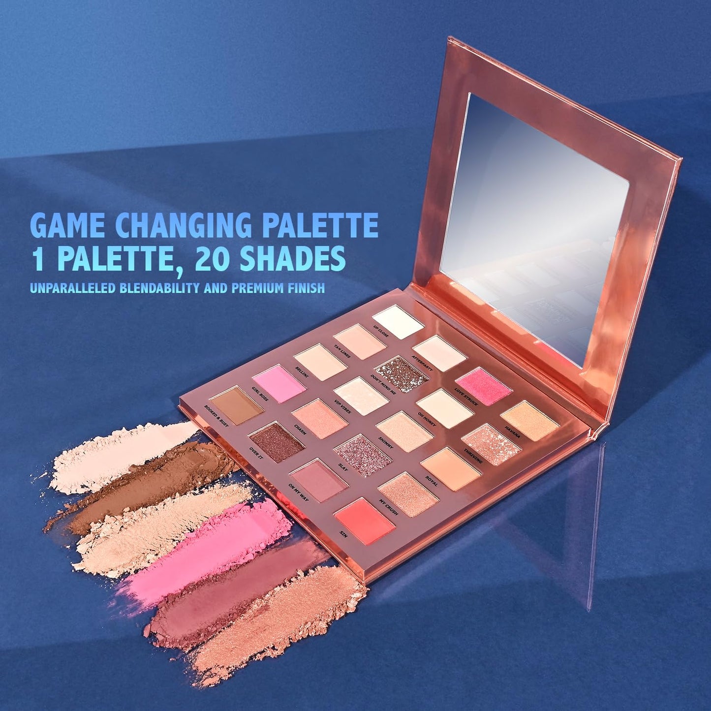 Glam21 Muse Eyeshadow Palette | Highly Pigmented |20 Selected Shades| Highly Pigmented Matte& Shimmer | Long-Lasting, Crease-Free Formula Shades | Professional & Everyday Eye Makeup- 30gm| 02- Divine