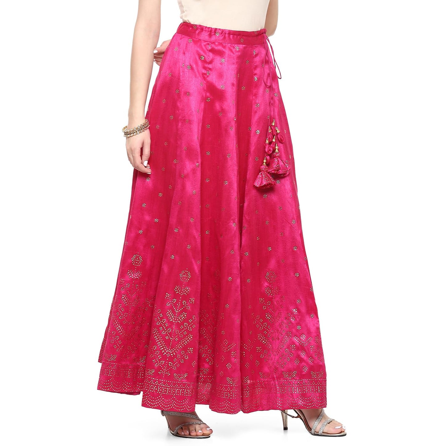 BIBA Women Polyester Printed Skirt Pink