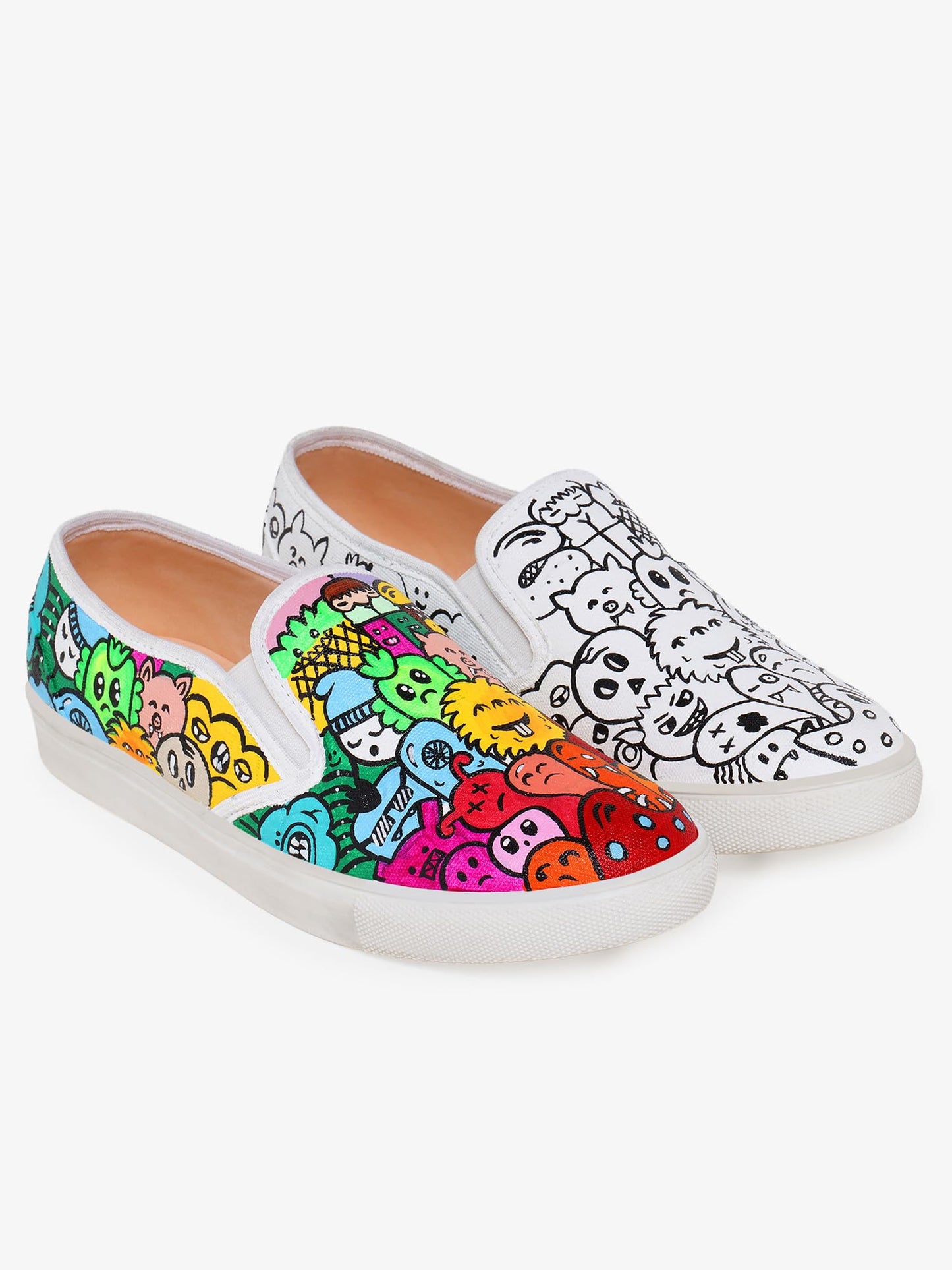 THE QUIRKY NAARI Color Me Up Slipons - Show Off Your Unique Flair | Multicolor