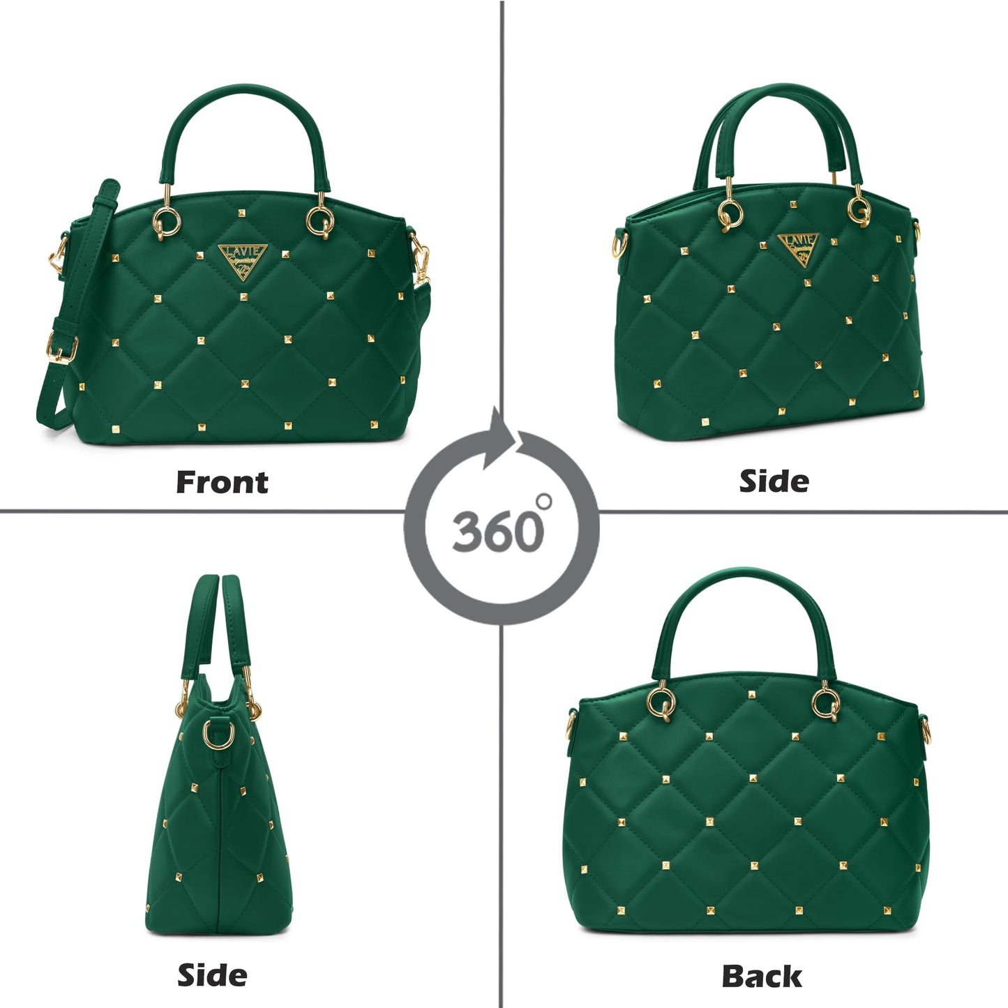 Lavie Signature Women's Stud Lima Satchel Handbag | Satchel Bag for Work | Ladies purse | Stylish Shoulder Bag | Gift For Women