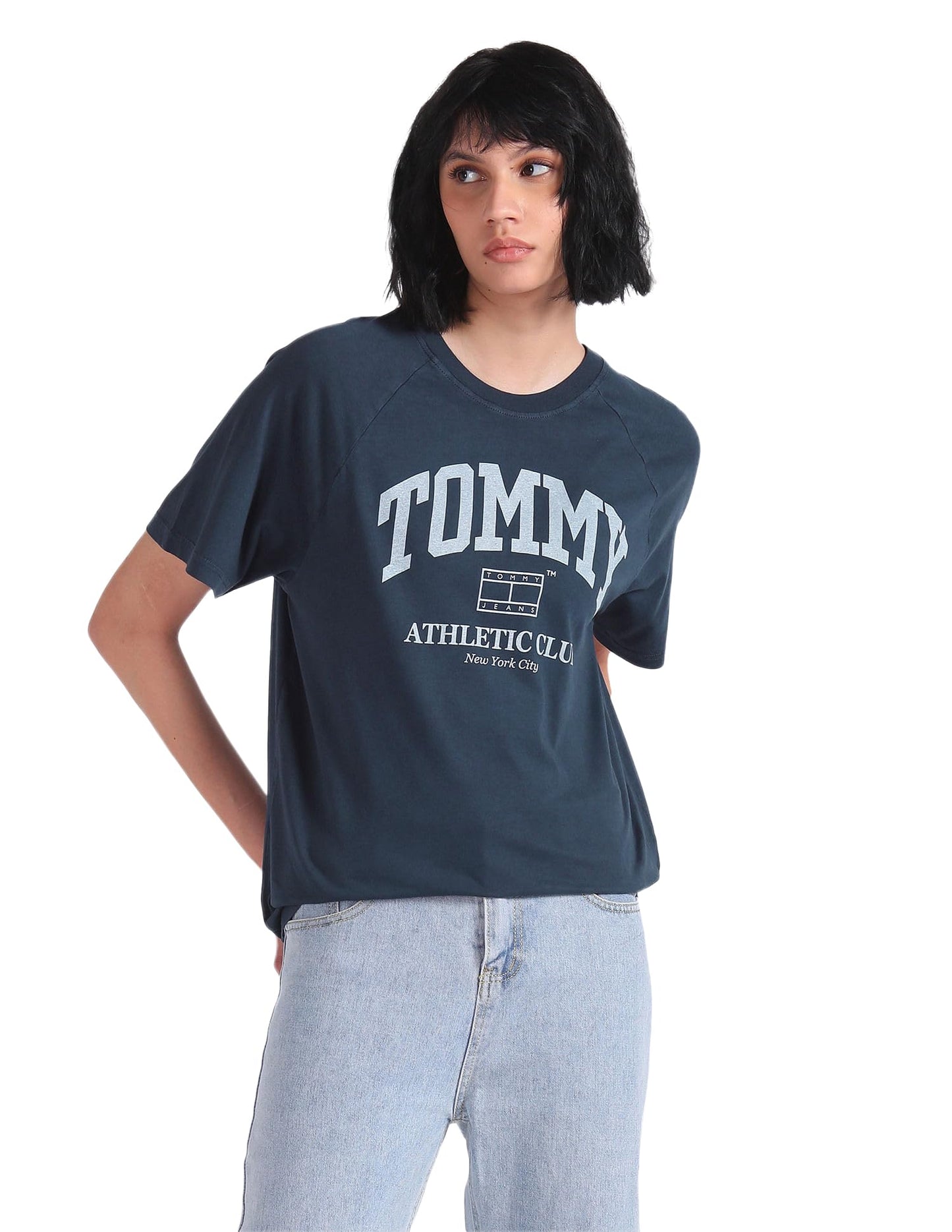 Tommy Hilfiger Womens Blue Color T-Shirt (L)