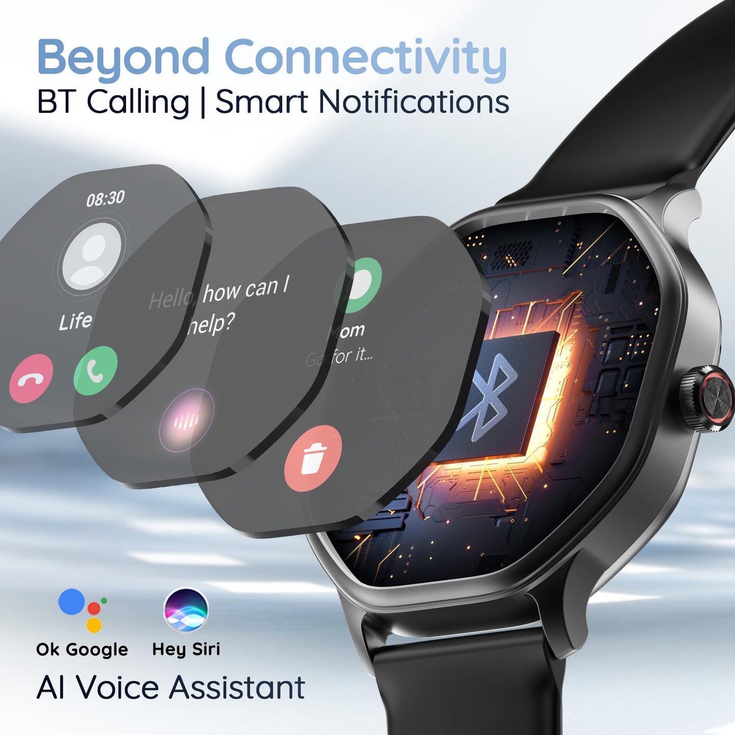 Pebble Hive 1.39" Octa Display Smartwatch | BT Calling | Multi Sports Modes | Sleep Monitoring | Health Suite | Customizable Watch Faces | in-Built Games & World Clock