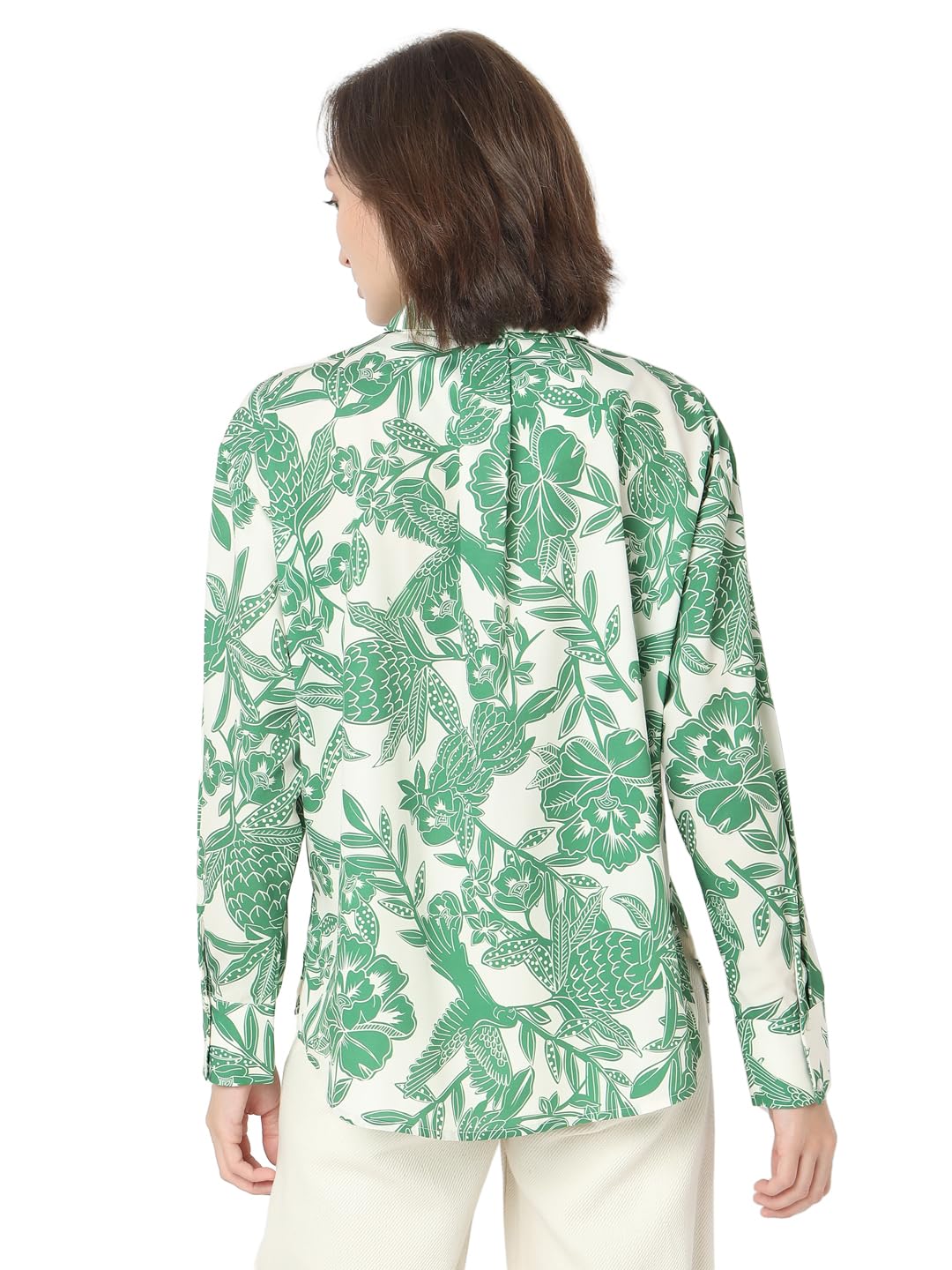 VERO MODA Women's Regular Fit Green Shirt