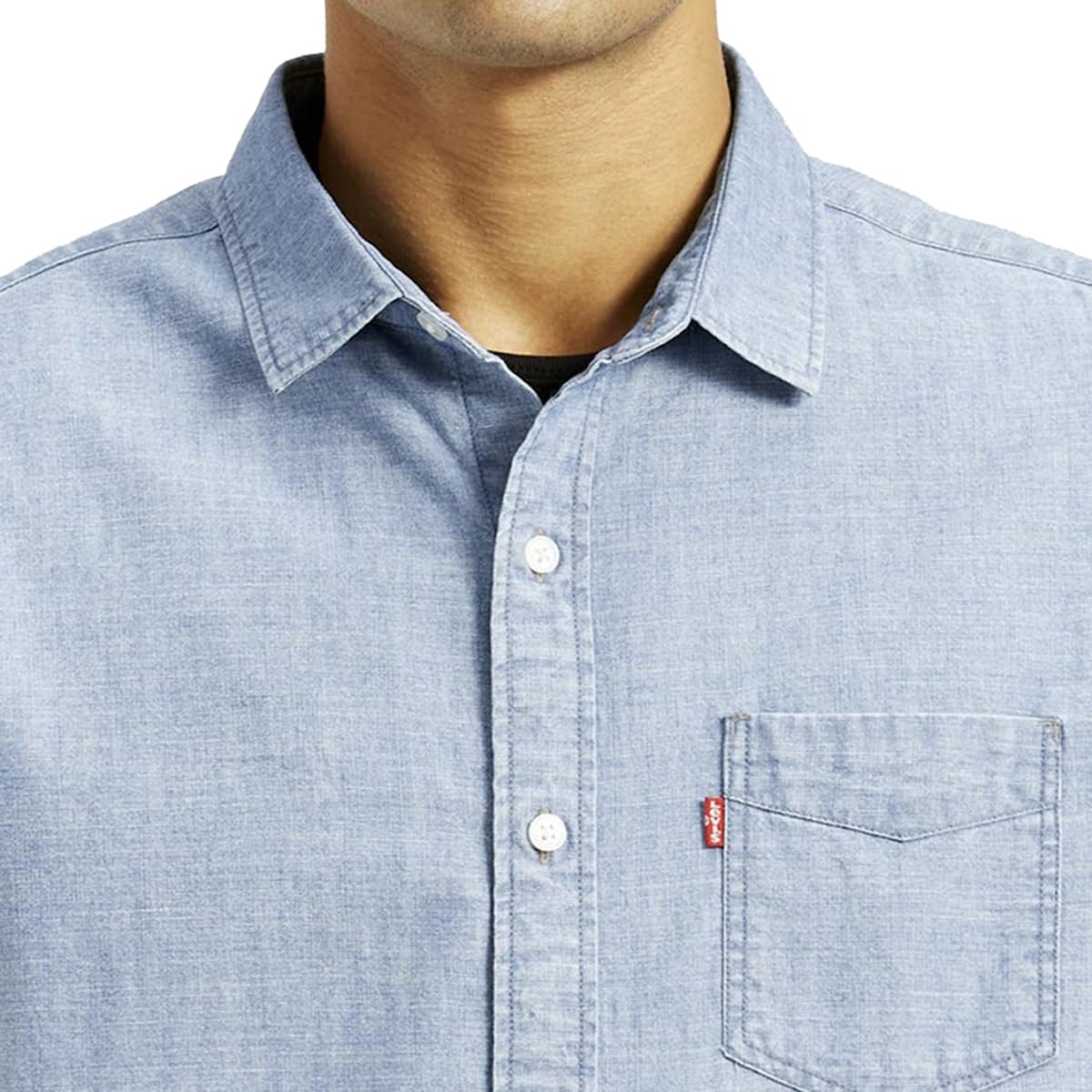 Levi's Men's Solid Slim Fit Shirt Blue
