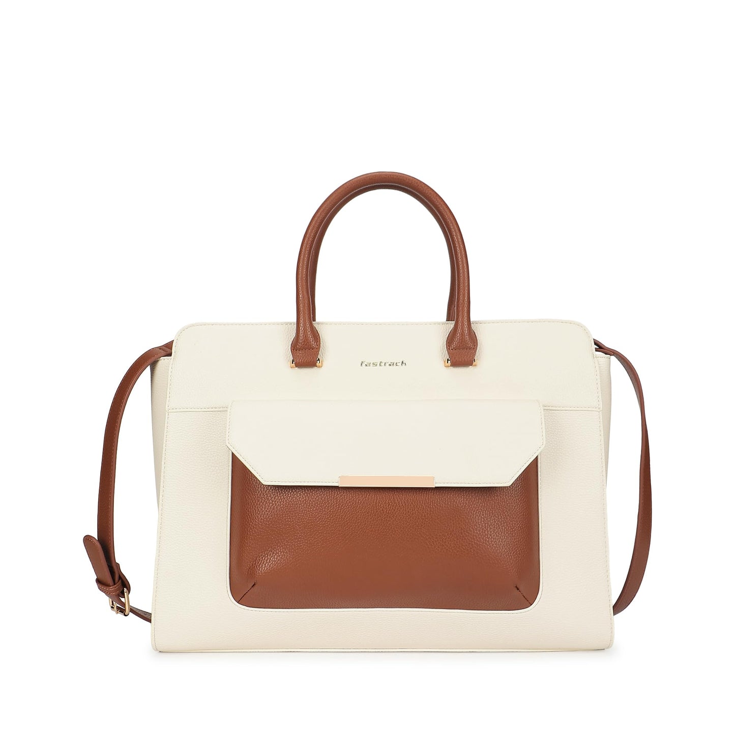 Fastrack PowerPlay laptop Tote | Women’s Faux-Leather laptop Tote Bag | 15'' Padded Laptop Section, Center Zip Compartment & External Quick-Access Pockets