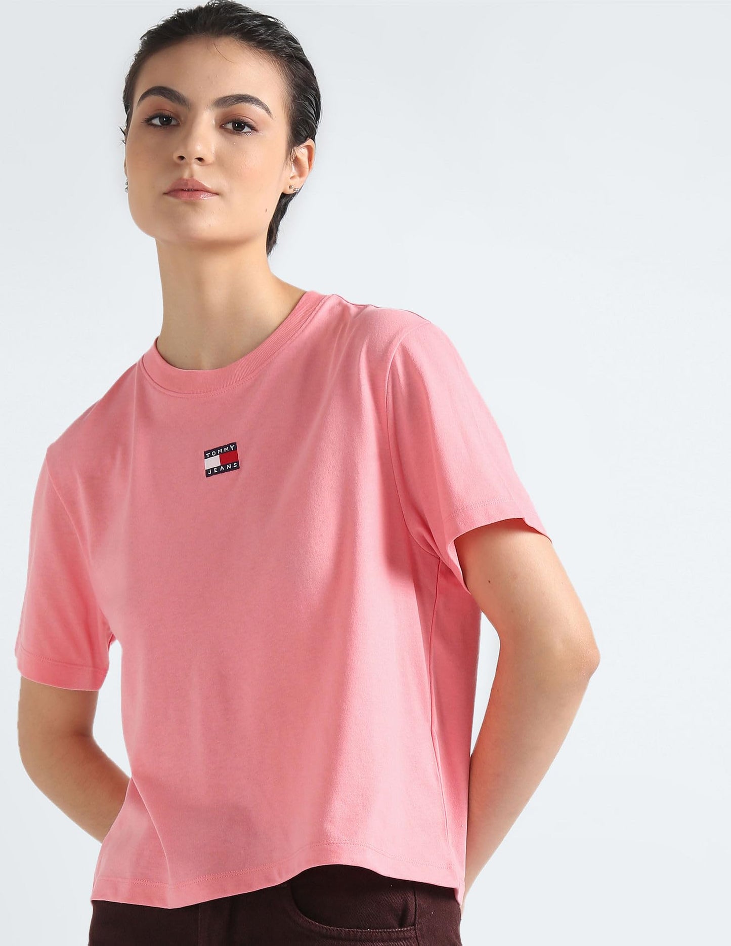 Tommy Hilfiger Womens Pink Color T-Shirt (M)