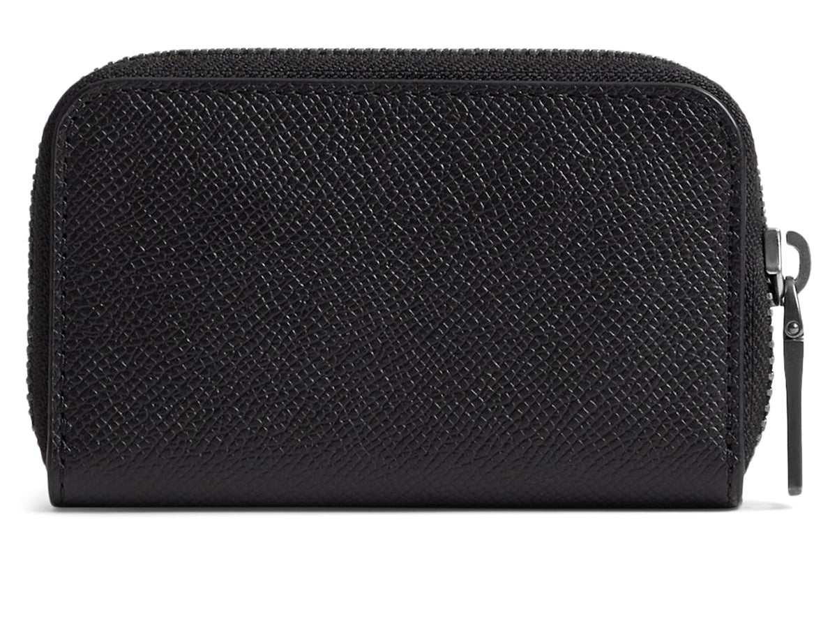 Coach Women's Small Zip Around Card Case, Black, One Size