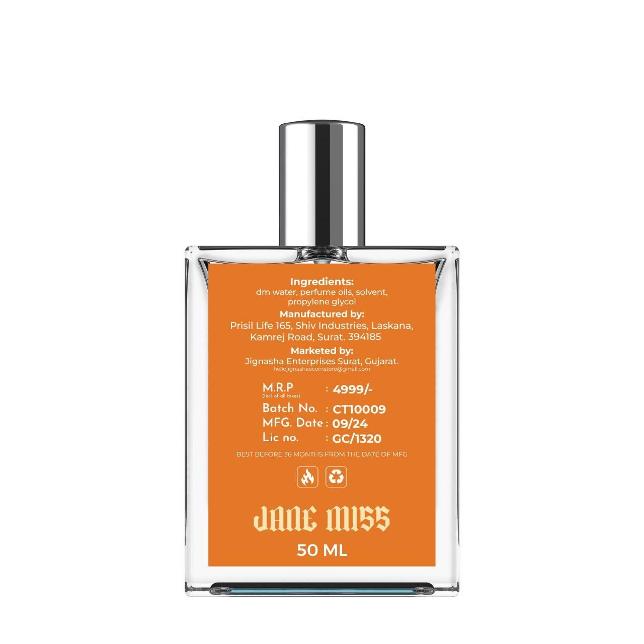 Jane Miss for Men/Pour Homme Eau de Toilette Spray 50ML (Pack of 2)