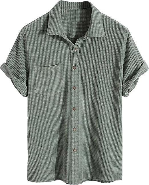 Men's Knit Stylish Half Sleeve Shirt Olive