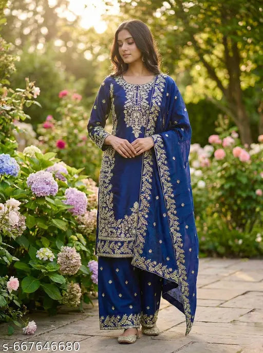 New Designer Heavy Embroidery Work Stylish Stitched Suit