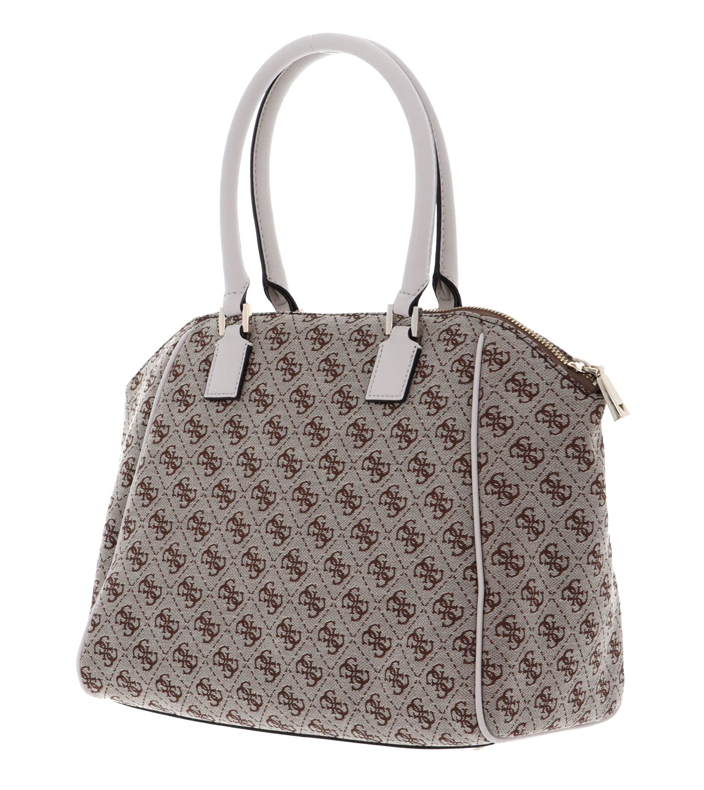 GUESS Frankie Uptown Satchel, Brown Logo, One_size