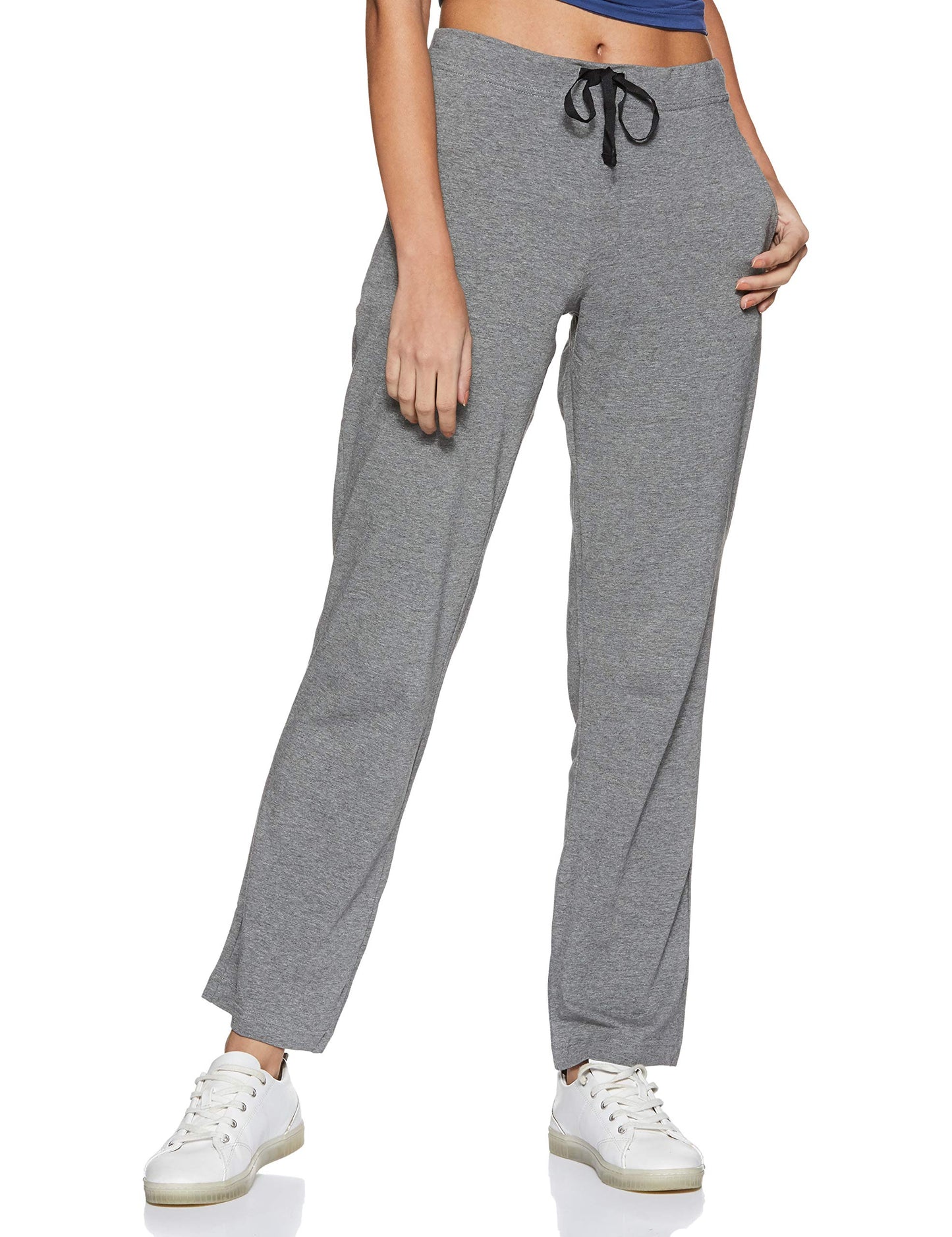 Enamor Women's slim fit Lounge Pants (E014_MEDIUM GREY MELANGE_L)