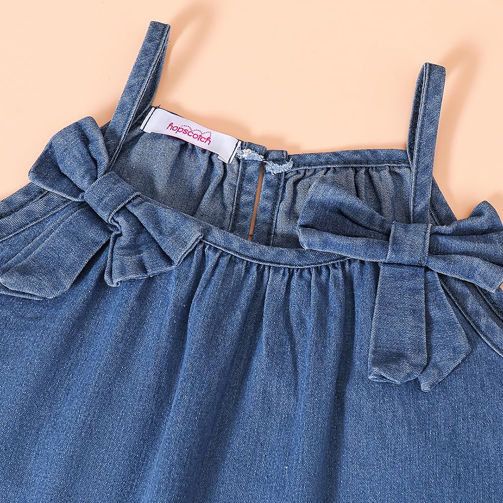 Hoscotch Girls Solid Blue Sleeveless Short Set