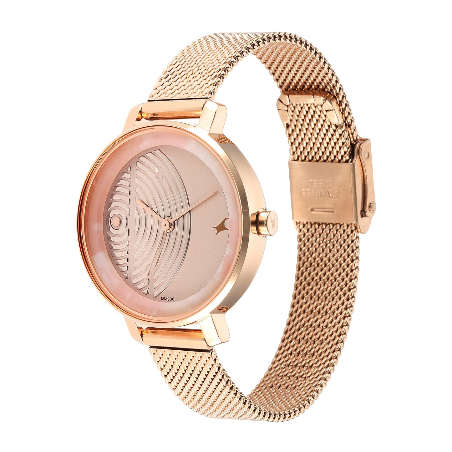 Fastrack Younique Quartz Analog Rose Gold Dial Rose Gold Stainless Steel Strap Watch for Girls - NS6278WM01