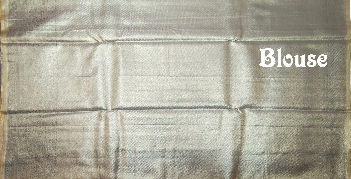VFCollections Women's Kanchipuram Silk Pure Pattu Sarees With Blouse (VFC662-2)