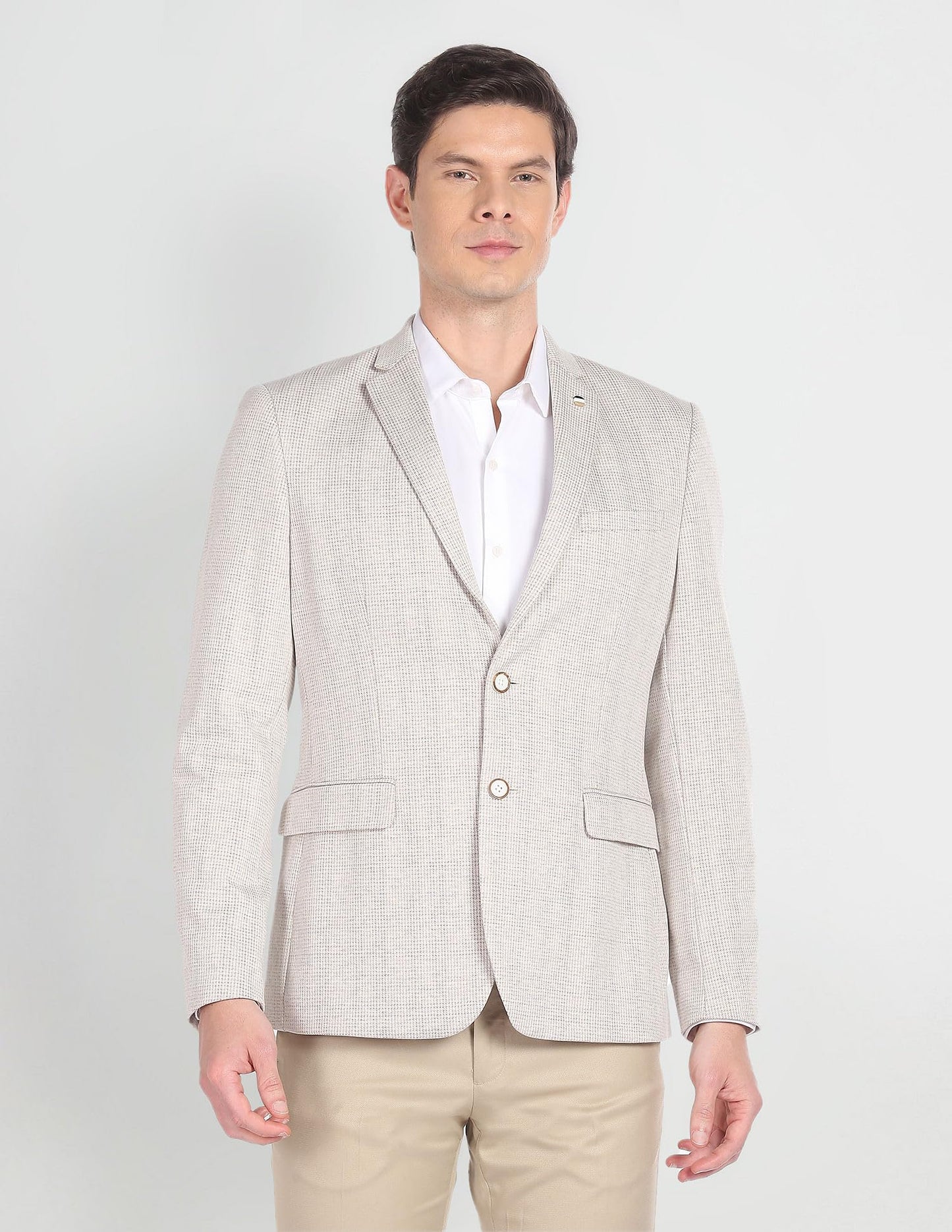 Arrow Men's Single Breasted Slim Blazer (ARAGBZ5003_Beige