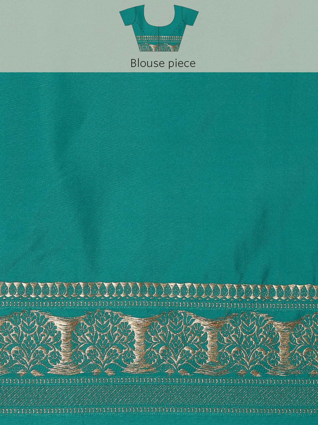 MOHEY Women's Rama Green Art Silk Zari Weave Saree (RAMA GREEN)
