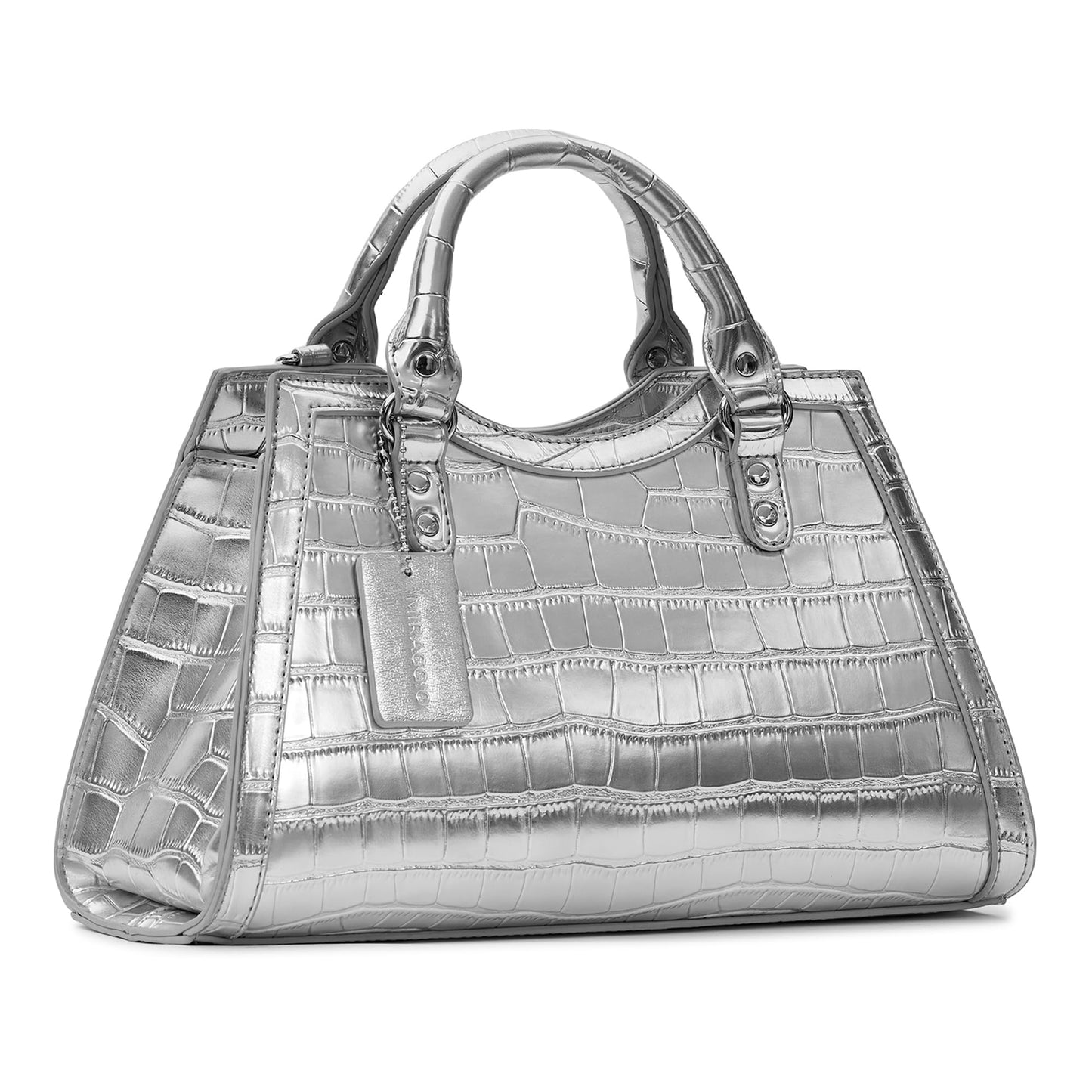 Miraggio Willow Croc-Textured Handbag for Women with Detachable & Adjustable Sling/Crossbody Bag