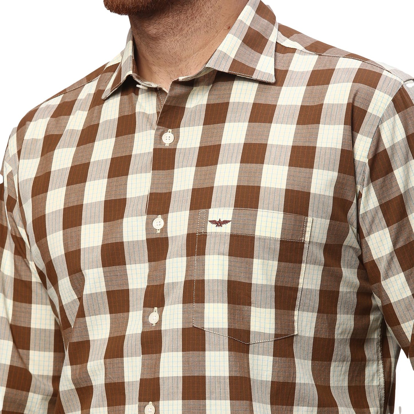 Park Avenue Men's Slim Fit Shirt (Brown)