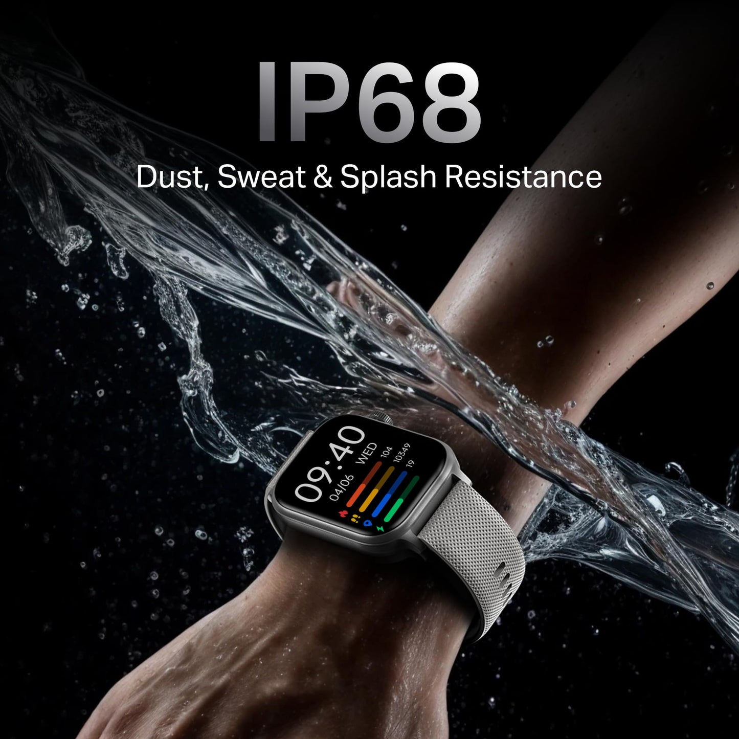 Boat Storm Infinity Plus Smartwatch with 20 Days Battery, ASAP™ Charge, 4.97 cm HD Display, Functional Crown, Multiple Sports Modes, BT Calling, SOS, IP68, Heart Rate & SpO2 Monitor (Cool Grey)