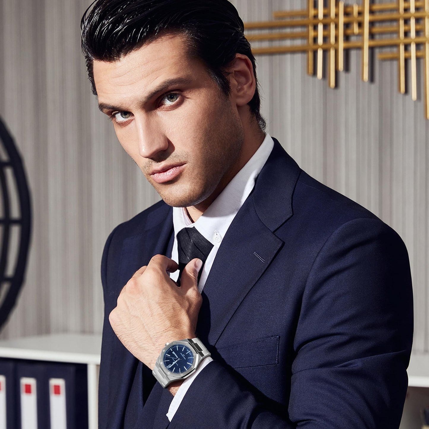 Sapphero Mens Watches Quartz Movement Chronograph Leather Strap Fashion Business Sport Design 30M Waterproof Scratch Resistant Elegant Gifts for Men