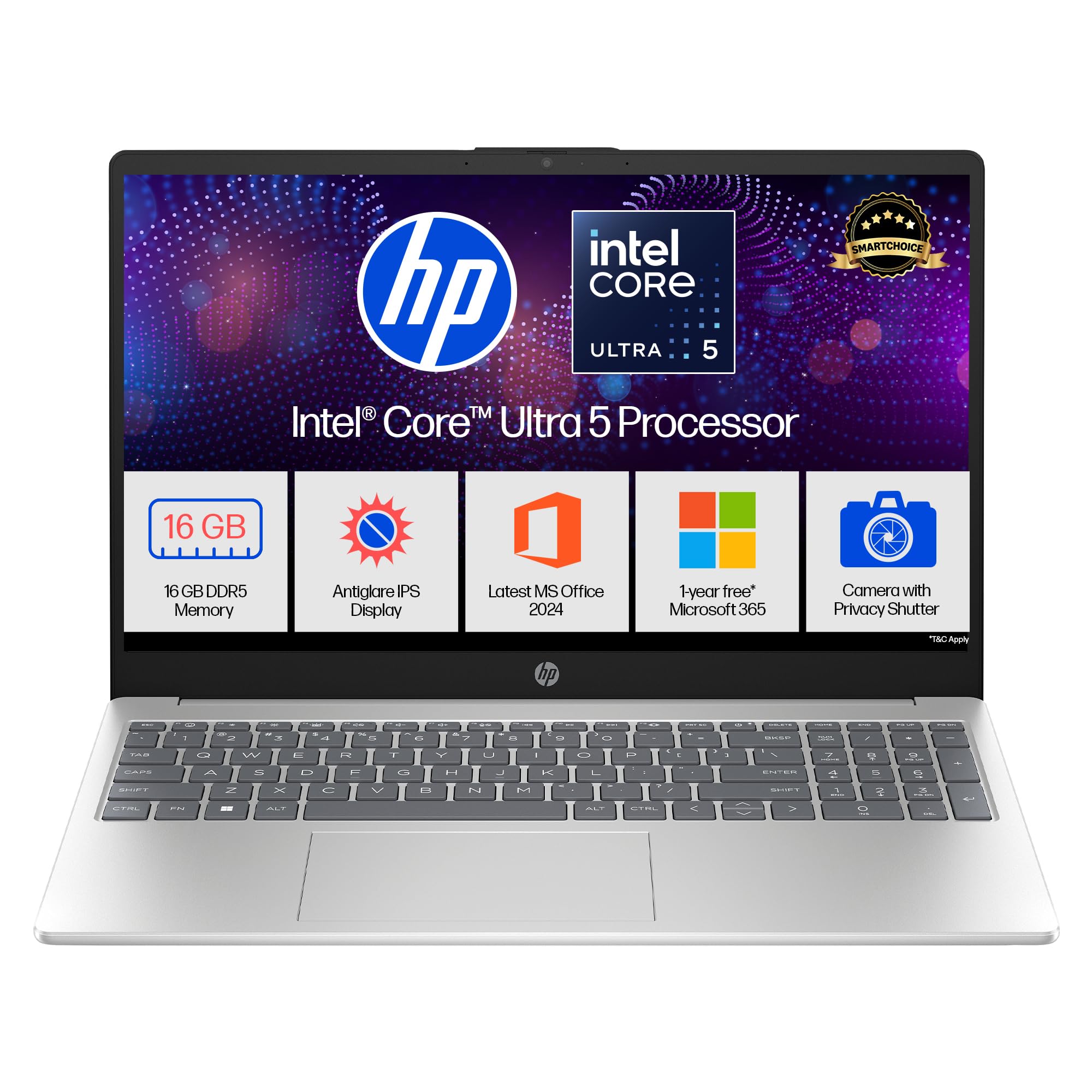 HP 15, Intel Ultra 5 125H, 12 Tops (16GB DDR5, 512GB SSD) FHD, IPS