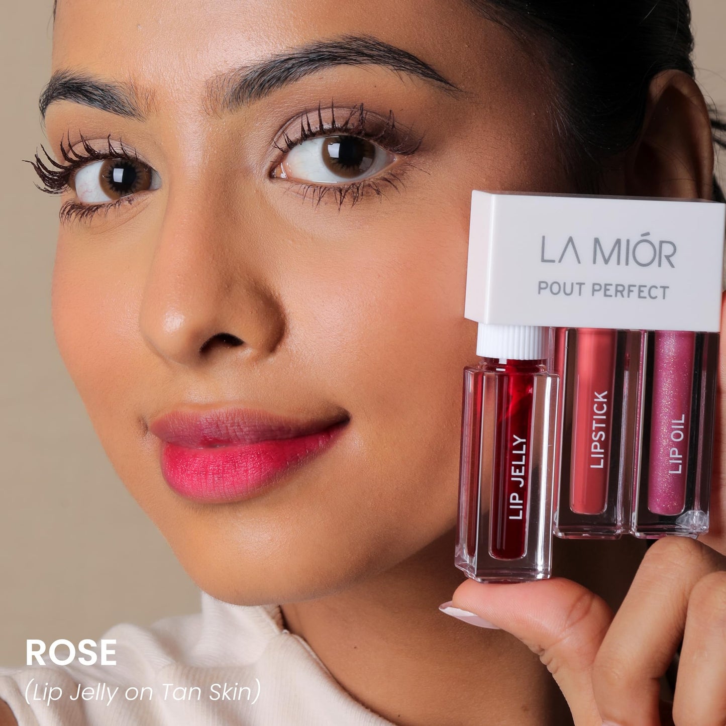 Lamior Pout Perfect 3-in-1 Lip Kit | Lip Stain, Matte Liquid Lipstick & Glossy Lip Oil | Long-Lasting Hydrating Formula | Peptides, Ceramides & Noni for Soft, Smooth Lips | Ultimate Lip Care